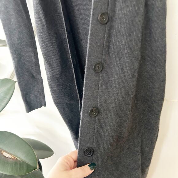 Wilfred Long Button Front Cardigan Black Merino Wool Blend Ribbed Size S Small - Picture 4 of 7